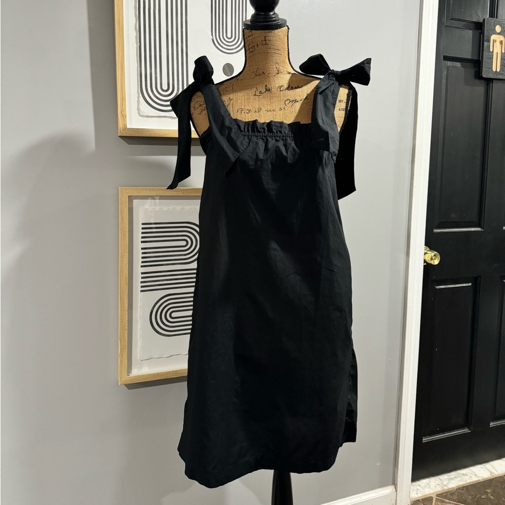 J.Crew Black Sleeveless Dress with Bow Straps